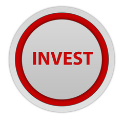Invest circular icon on white background