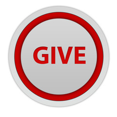 Give circular icon on white background
