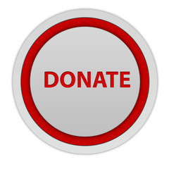 Donate circular icon on white background