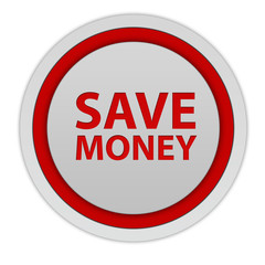 Save money circular icon on white background