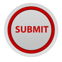 Submit circular icon on white background