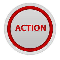 Action circular icon on white background