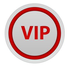 Vip circular icon on white background