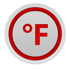 fahrenheit circular icon on white background