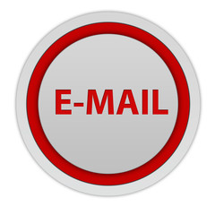 E-mail circular icon on white background