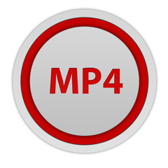 MP4 circular icon on white background