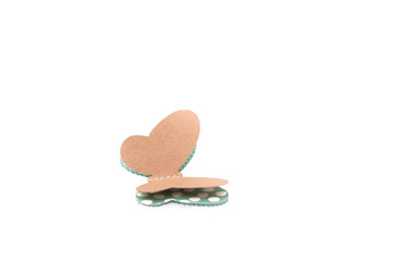 DIY paper Butterfly on White Isolate Background