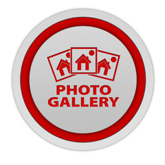 Photo gallery circular icon on white background