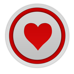 Heart circular icon on white background