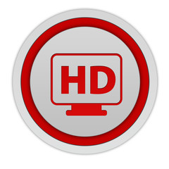 HD circular icon on white background