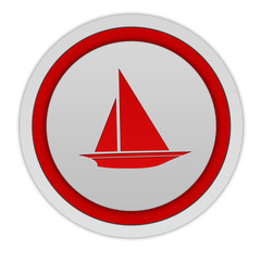 Boat circular icon on white background