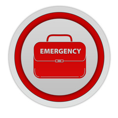 Emergency circular icon on white background