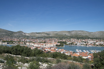 Fototapeta na wymiar Aerial view on the town of Trogir in Croatia