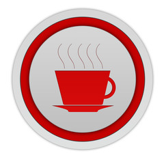 Coffee circular icon on white background