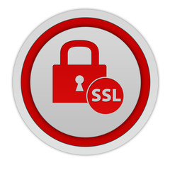 SSL circular icon on white background