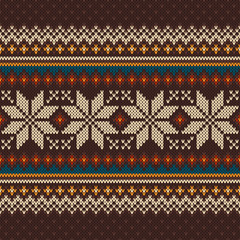 Vintage Knitted Pattern. Seamless Background