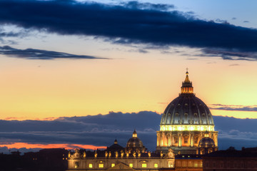 Dome of Saint Peter at dusk