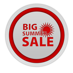 Summer sale circular icon on white background