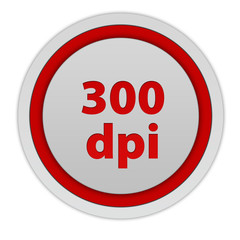 300 dpi circular icon on white background