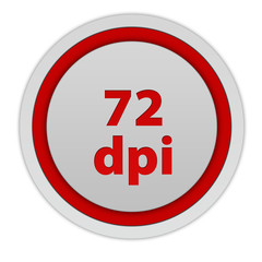 72 dpi circular icon on white background