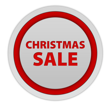 Christmas sale circular icon on white background