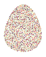 Vector  floral Easter egg shape.