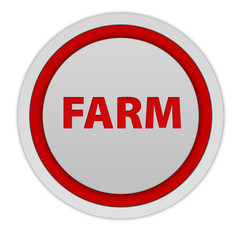 Farm circular icon on white background