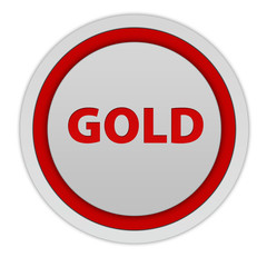 Gold circular icon on white background