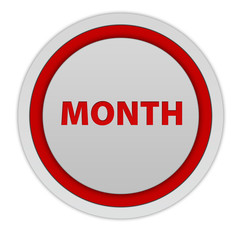 Month circular icon on white background