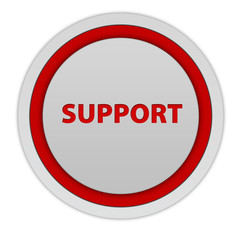 Support circular icon on white background