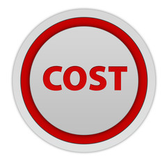 Cost circular icon on white background