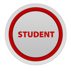 studnet circular icon on white background