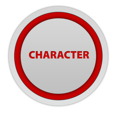 Character circular icon on white background