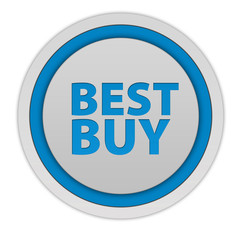 Best buy circular icon on white background