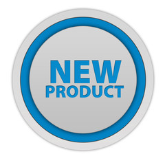 new product circular icon on white background
