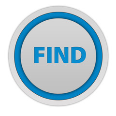 find circular icon on white background