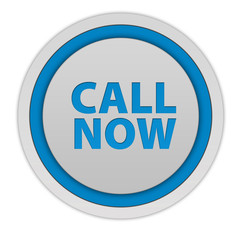 call now circular icon on white background