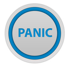 panic circular icon on white background