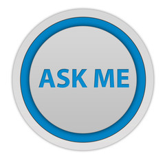 ask me circular icon on white background