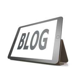 Tablet with blog word