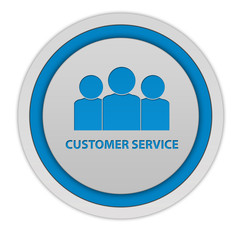Customer service circular icon on white background