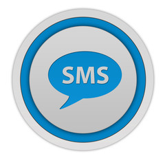 sms circular icon on white background