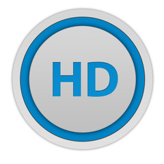 HD circular icon on white background