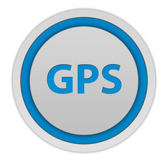 Gps circular icon on white background