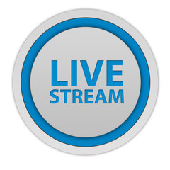 Live stream circular icon on white background