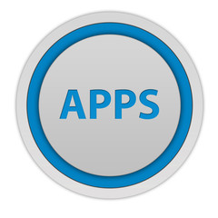 Apps circular icon on white background