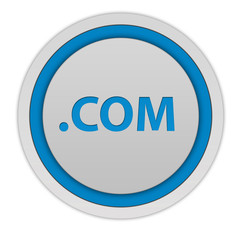 Com circular icon on white background