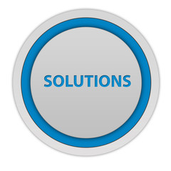 Solutions circular icon on white background