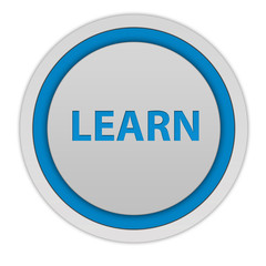 Learn circular icon on white background
