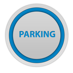 Parking circular icon on white background